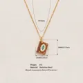 Vintage retro book pendant necklace in gold-tone stainless steel with artistic style - Hand-painted Book Necklace (HSNK253806K) / Brown Fir Style