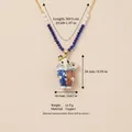 Schattige olifant hanger ketting met blauwe kralen en witte parels, koperen basis - Blauwe Olifant