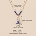 Schattige konijnenketting van koper met weergave van afmetingen en het gewicht - Blauw Gekleed Konijn