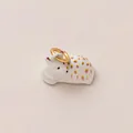 Miniature white deer charm with colorful spots for DIY keychain or bag pendant - Squirrel Shaped / White