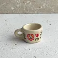 Exquisite miniature ceramic style cup charm with hand-painted floral pattern for DIY jewelry - Flower Cup Pendant