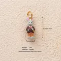 Adorabile ciondolo a forma di coniglio cartone animato in rame con smalto colorato - Coniglio