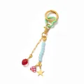 DIY colorful charm keychain featuring strawberry, heart and star pendants for women's bags - Strawberry Heart Bag Chain