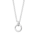 Elegante collana con ciondolo a cerchio tondo in acciaio inossidabile lucido - Catena con Chiusura a Molla Color Acciaio B (13mm) / Colore acciaio