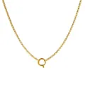 Durable gold stainless steel rolo chain necklace featuring a secure spring ring clasp - Small Sailor Clasp Pearl Chain