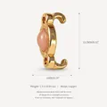 Pendentif de chaussure en cuivre avec pierre rose et détails de mesure 13,2 mm - Pendentif Double Oreille Lisse