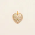Sparkling gold heart shoelace charm with pavé crystals for versatile sneaker decoration - Full Zirconia Heart (Pendant) / Gold