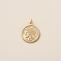 Elegant gold-plated vintage coin charm for shoelaces with French Republic relief - Vintage Coin (Pendant) / Gold