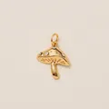 Vintage golden mushroom-shaped shoelace charm with sparkling rhinestone details - Mushroom (Pendant) / Gold