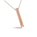 Close-up detail of a rose gold titanium steel whistle pendant with polished finish - Breathing Whistle Rose Gold 60cm