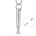 Silver stainless steel breathing necklace for stress relief and anxiety management - Steel-colored (detachable) Necklace