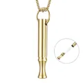 Gold decompression whistle necklace in titanium steel with internal filter detail - Gold - (detachable And Openable) Necklace
