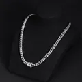 Premium silver hip hop stainless steel Cuban link necklace chain for men and women unisex. - Bracelet / 6mm / Steel / 17cm