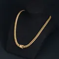 Professional heavy-duty 18K gold plated titanium steel Cuban link chain necklace for men - Bracelet / 8mm / Gold / 19cm