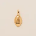 Vintage golden American football shaped shoelace charm with realistic engraved details - Rugby Ball (Pendant) / Gold