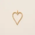 Gold heart-shaped shoelace charm with pavé stones for personalized sneaker style - Hollow Heart (Pendant) / Gold