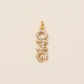 Sparkling gold OMG letter shoelace charm pendant featuring shiny crystal rhinestones - OMG (Pendant) / Gold