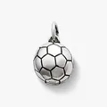 Pendentif charm ballon de foot en argent sterling avec finition vintage pour bijoux DIY. - Ballon de football américain / Acier
