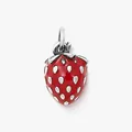 Pendentif fraise en émail rouge en acier titane pour la création de beaux bijoux DIY - Fraise / Acier