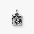 Pendentif cube en argent vintage avec motif d'ange gravé pour la création de bijoux DIY - Ange / Acier