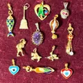 Collection de pendentifs vintage dorés pour colliers DIY et accessoires de bijoux de mode - Pendentif Crâne