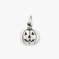 Pendentif citrouille d'Halloween en acier titane argenté pour la création de bijoux - Tête de Citrouille / Acier