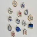Vintage Keramik-Anhänger mit Schwanen-, Blumen- und Schleifenmotiven für DIY-Schmuck - Seestern (Nur Anhänger) / Mehrfarbig