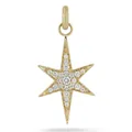 Pendentif étoile en acier titane plaqué or 18 carats avec pavé de zircons - Pendentif Hexagramme / Or