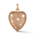 Élégant pendentif en forme de cœur avec étoiles dorées et finition rose pêche - Pendentif Étoile et Cœur / Cœur Rose Clair