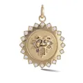 Pendentif médaillon tête de lion soleil or 18 carats avec oxydes de zirconium - Pendentif Figure Tête de Lion / Lion