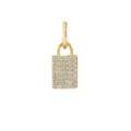 Retro gold plated stainless steel rectangular pendant with pavé set clear cubic zirconia - December Gold Rhinestone Window Pendant