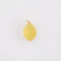 Lemon fruit pendant charm in yellow resin for DIY jewelry making accessories - Lemon Charm / Lemon