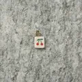 White rectangular stainless steel cherry pendant for fruit series necklace charms - Cherry 1 Pendant Only (Without Chain)
