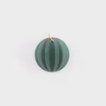 Green striped round fruit pendant in stainless steel for DIY jewelry necklace and earring - Watermelon Pendant / Watermelon
