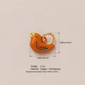Vibrant orange bird pendant charm made of copper with oil dripping finish - Orange Bird Pendant