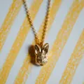 Exquisite stainless steel 18K gold plated rabbit head pendant necklace for women - Necklace / Gold (Rabbit Shape)
