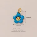 Blue flower enamel pendant in stainless steel for dopamine style jewelry necklaces - Blue Flower Pendant