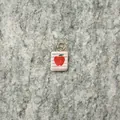 Square stainless steel apple fruit pendant charm for necklace featuring purple stripes - Apple 1 Pendant Only (Without Chain)