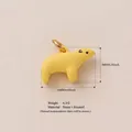 Handmade yellow enamel sea lion charm pendant in brass for DIY jewelry necklace - Yellow Sea Lion Pendant