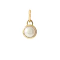 Elegant vintage 18K gold-plated stainless steel round white pearl pendant for DIY jewelry - June Moon Pearl Radiant Pendant