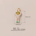 Dopamine style colorful polka-dot character pendant with vibrant oil dripping finish - Bee Figure Pendant
