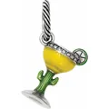 Close-up of a margarita glass charm with a cactus stem and sparkling rim detail. - Pendant Only / Yellow Cup Pendant