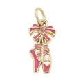 Ciondolo a forma di scarpetta da ballo rosa smaltato con finitura dorata - Ciondolo Scarpe da Balletto