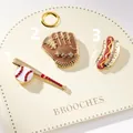 Sélection détaillée de broches en émail sur les thèmes du baseball et des hot-dogs - Pendentif Baseball Seul (Sans Chaîne)