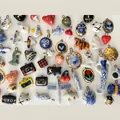 Collection of colorful dopamine pendant charms including heart, dinosaur, and strawberry shapes - Pendant Only (Without Chain) / 1 Square Style