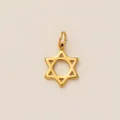 Ciondolo Stella di David in acciaio inossidabile dorato lucido con design cavo per gioielli - Hollow Hexagram Pendant / Oro