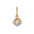 Macro detail of a rose gold stainless steel pendant with a light blue birthstone bead - Grey Lantern Pendant Only (Without Chain) / Rose Gold
