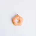Detailed close-up view of a peach resin hollow flower pendant for DIY jewelry making - Pendant Only (Without Chain) (Orange Flower Pendant) / Orange