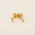 Élégant pendentif nœud en acier inoxydable doré avec un détail de cœur délicat - Pendentif Nœud Papillon