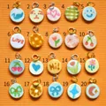 Set mit 20 farbenfrohen Tropföl-Anhängern im Dopamin-Stil in verschiedenen Designs - Schwan Muster (1) / Nur Anhänger